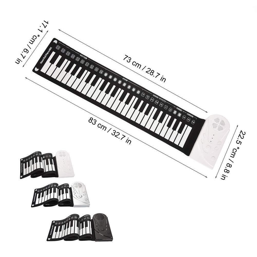Electronic Hand Roll Keyboard Piano 49 Key Kids Education Tool for Beginners