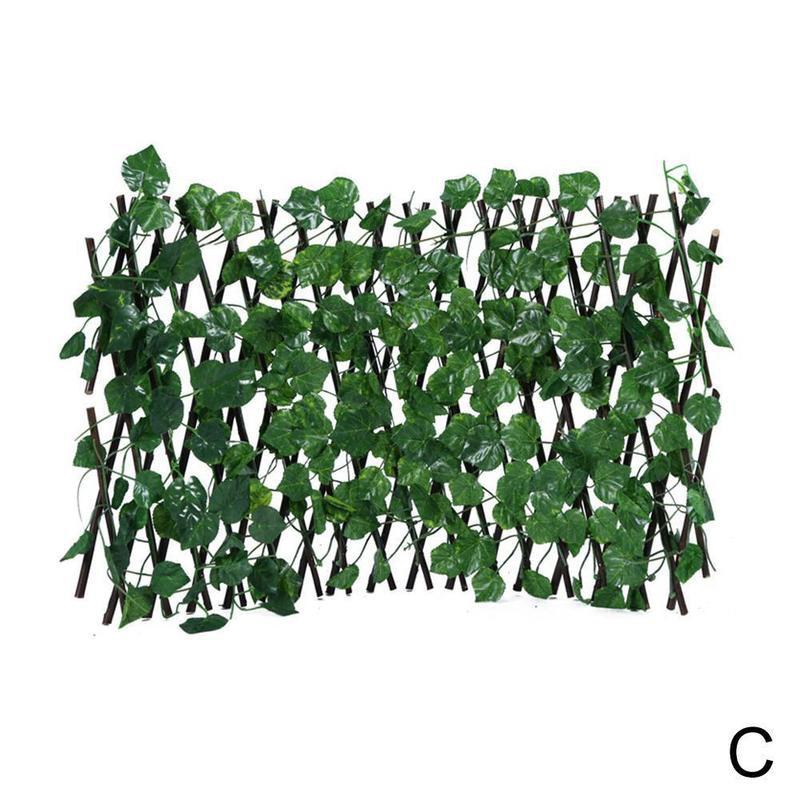 Retractable Artificial Garden Fence Expandable Faux Privacy Plant Wood Frame Gardening Ivy Fence Vines Decor Home Climbing O2Q5: C
