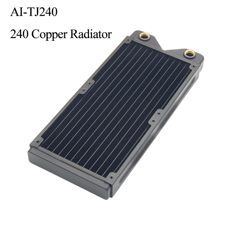 Aicooler kobber 120/240/360mm radiator kjøleribbe veksler 2.7cm svart væskekjøler tykkelse vannkjølevifter 12cm ai-tj: Hvit