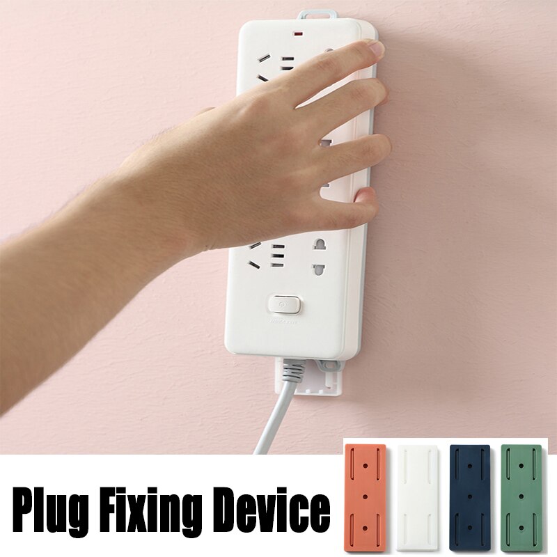 5 stk hvit stikkontakt lime fikser lapp panel holder vegghengende plugg fikseringsenhet slagfri plugg multifunksjonskroker