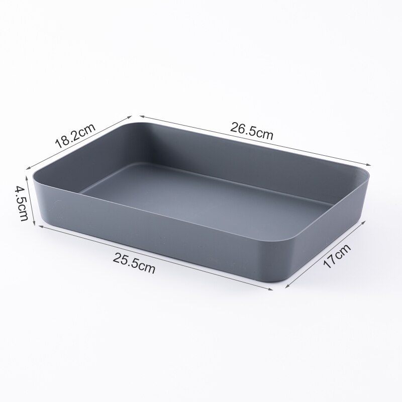 BNBS Kitchen Plastic Drawers Cutlery Organizer Storage Cabinet Dividers For Drawers Units Separator For Boxes Cutlery Tray Box: Gray L