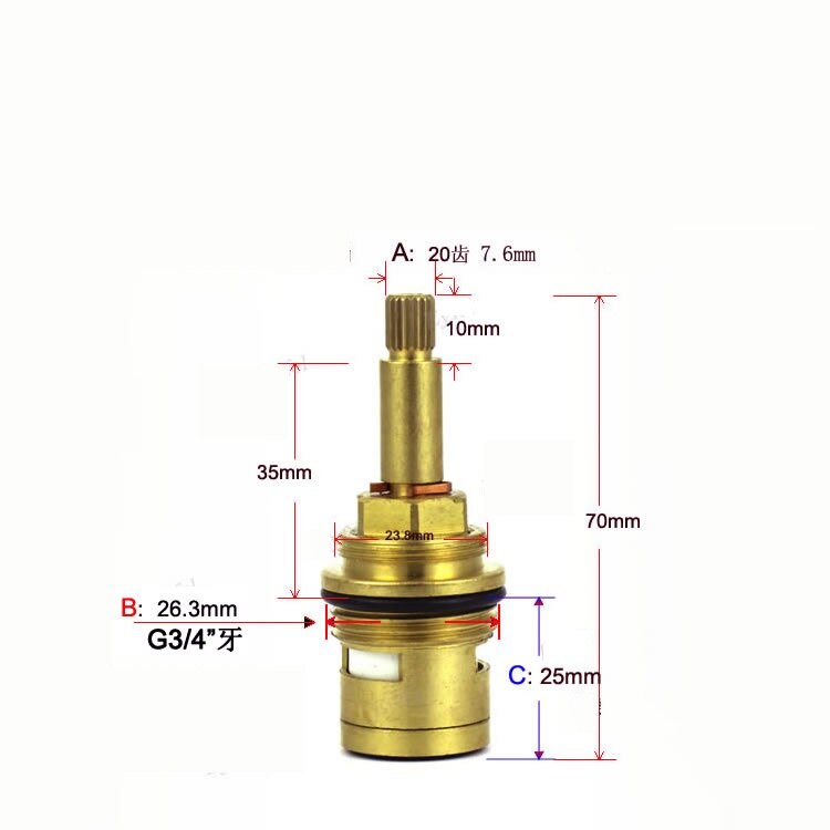 MTTUZK Alle-kupfer G3/4 &quot;zahn PPR schnell-öffnung ventil Ader kupfer ventil Ader PPR wasser rohr armaturen G3/4 zoll verdeckte Spule: 70mm Höhe