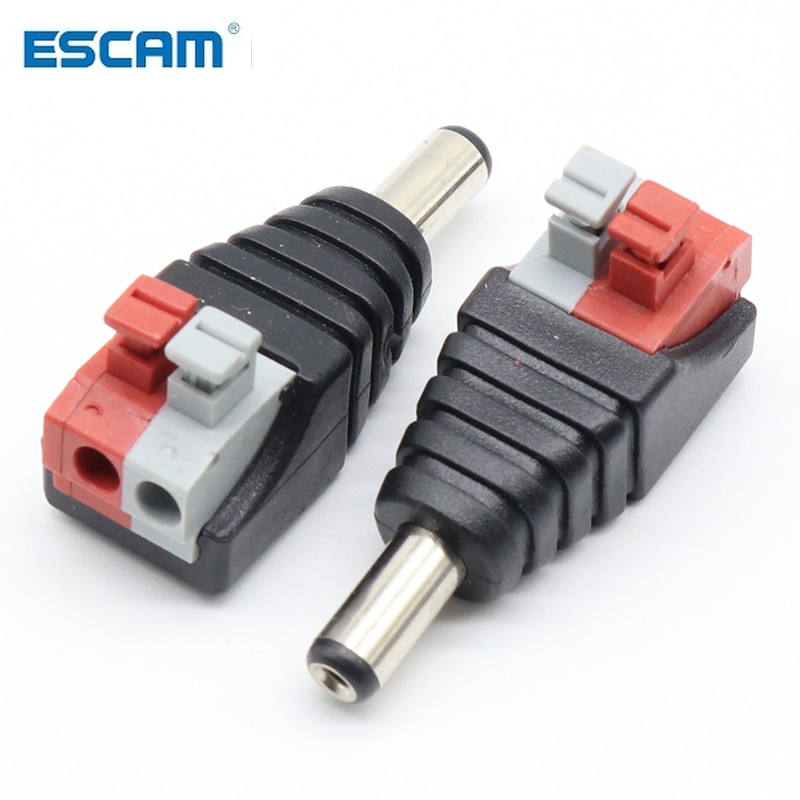 5 Pcs Dc Man + 5 Pcs Dc Vrouwelijke Connector 2.1*5.5 Mm Dc Power Jack Adapter Plug Connector voor 3528/5050/5730 Enkele Kleur Led Strip