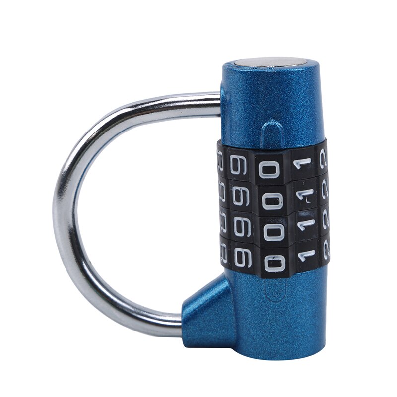Heavy Duty 4 Dial Digit Combination Lock Weatherproof Security Padlock Outdoor Gym Safely Code Lock Black: blue