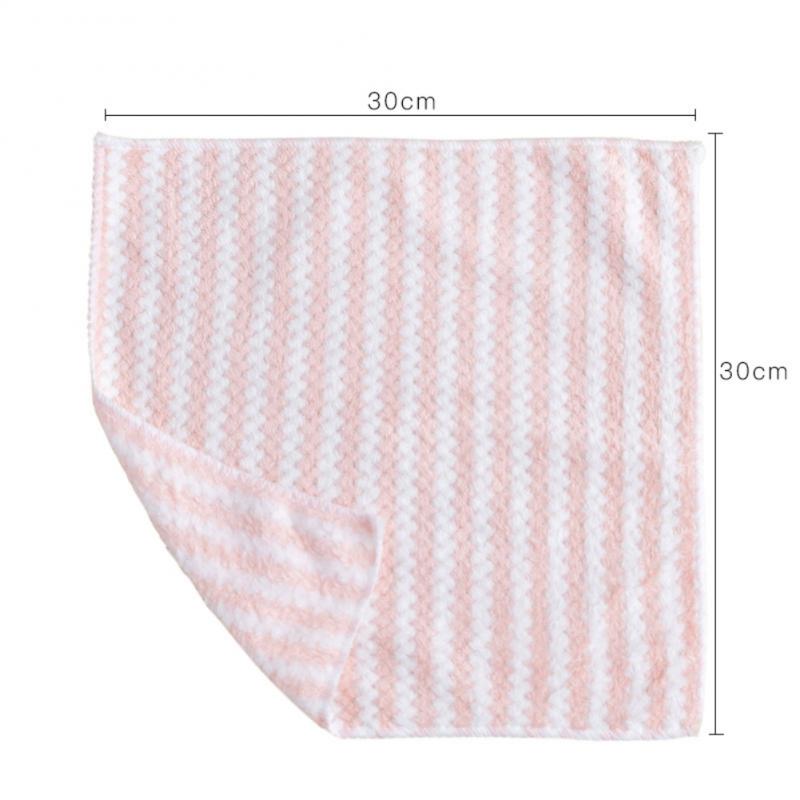 Lingettes en microfibre pour la vaisselle, 5 pièces, chiffon de nettoyage épais, lingette de cuisine, accessoires de nettoyage ménager: Pink 25X25cm