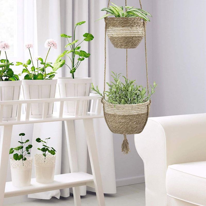 Handmade Plant Hanger Flower Pot Hanger Holder Basket Balcony Garden Decoration L69B