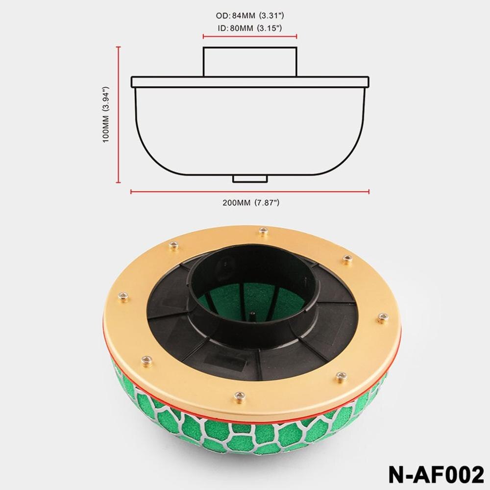 Universal Air Filter 80mm/100mm Mushroom Head Universal Racing Car Air Filter Flow Air Intake System Reloaded Cleaner: 80mm