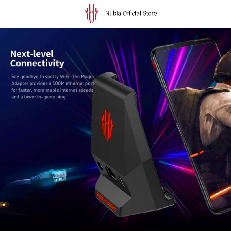 Nubia RedMagic 5G Docking Station ACC For Nubia Red Magic 5S Gaming Box Expansion Dock 3.5mm Type-C Phone Holder 100M Data