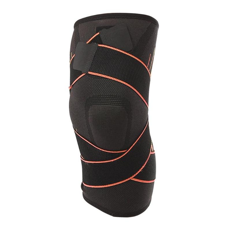 1PC 3D Weaving Pressurization Safety Knee Pads Brace Hiking Cycling Knee Support Protective Sports Knee Pad: Orange / XL