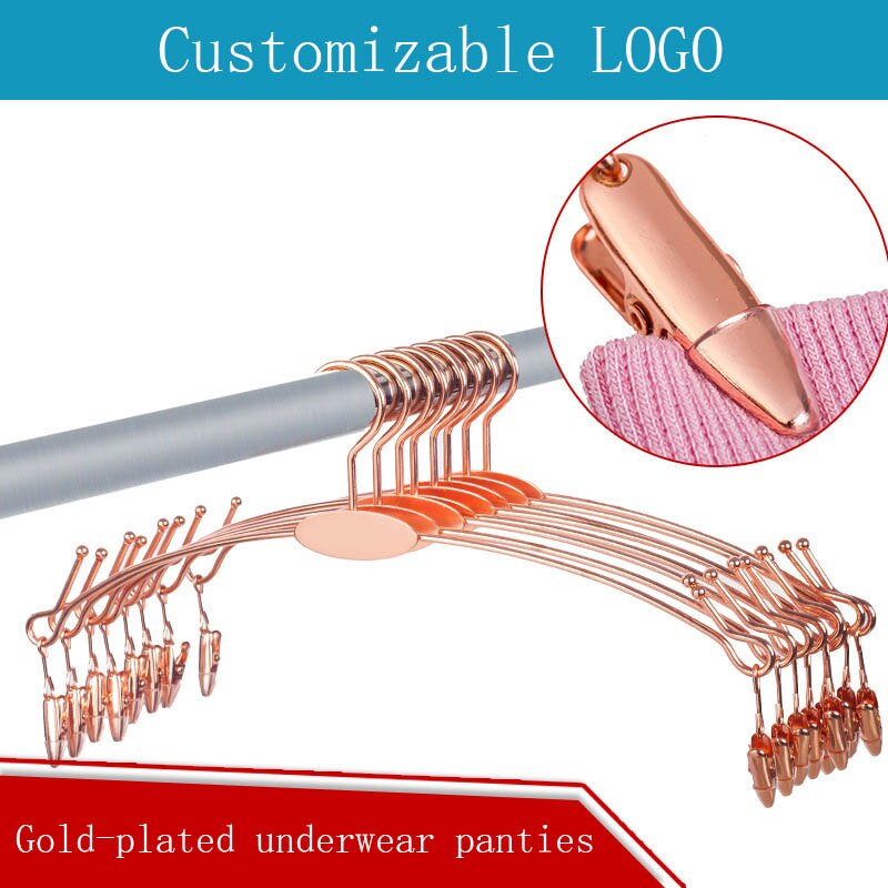 20 stk/sæt rose guld bøjler udsøgt metal fed skridsikker undertøj legeret bøjle bh tøjklemme bh trusser klip tøj stativer
