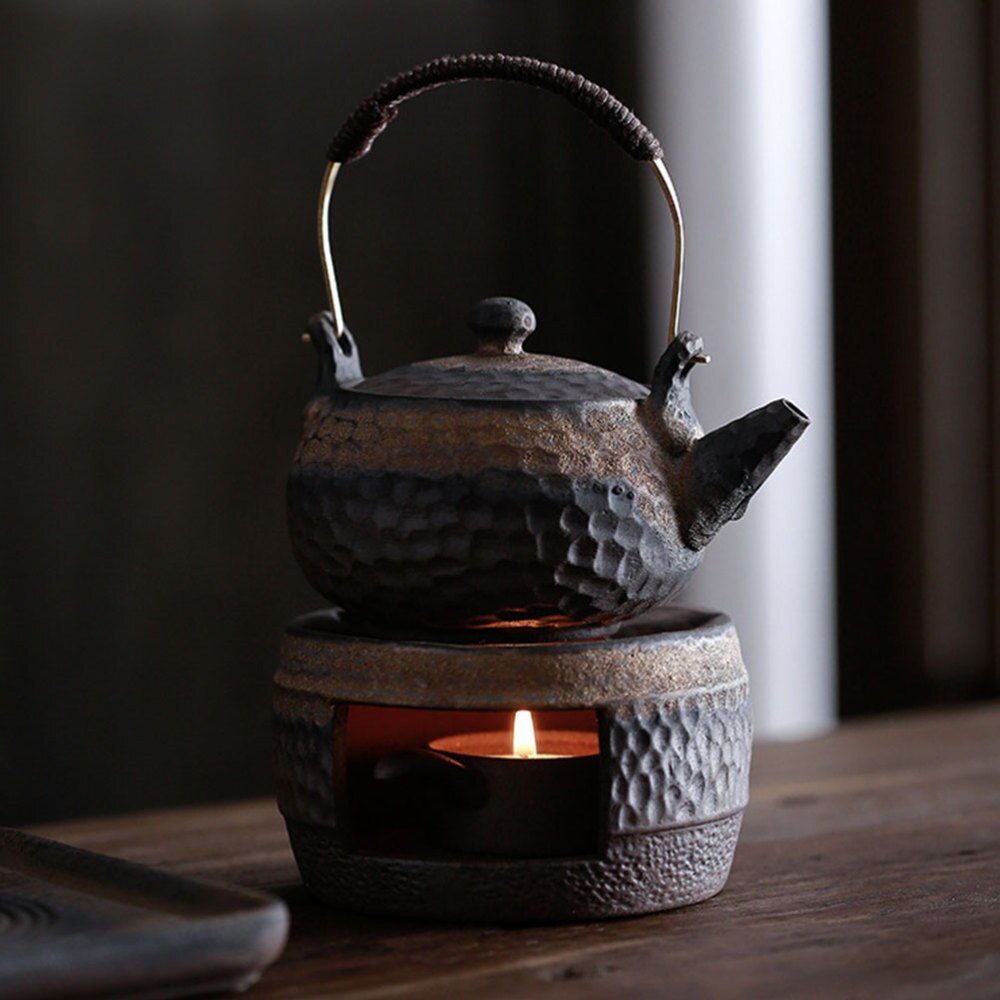 1Pc Teapot Warmer Retro Ceramic Tea Warmer Tea Heater Ceramic Candle Stand Holder Tea Stove Warmer