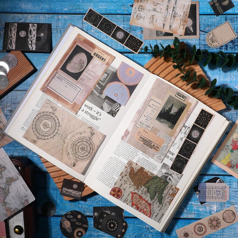 600 Pieces Vintage Stickers Journaling Paper Antique Scrapbooking Journaling Paper Aesthetic Scrapbook Paper Stickers