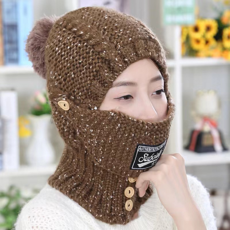 Winter Gebreide Mutsen Hoeden Vrouwen Dikke Warme Beanie Skullies Muts Vrouwelijke Bivakmuts Muts Muts Outdoor Manie Sets: WHITE