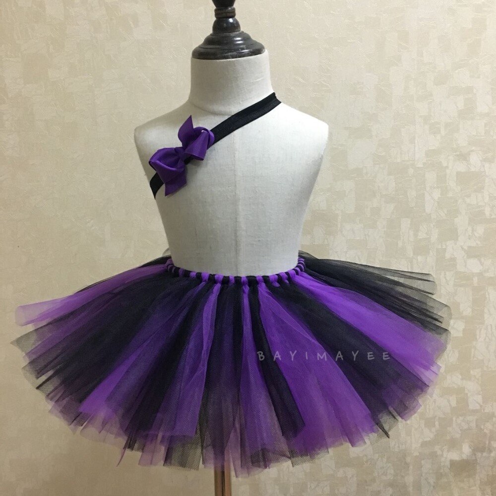 Leuke Meisjes Zomer Tutu Rokken Baby Paars Zwart Tulle Rokken Ballet Pettiskirt Tutu met Boog Hoofdband Kids Party Rokken Kleding