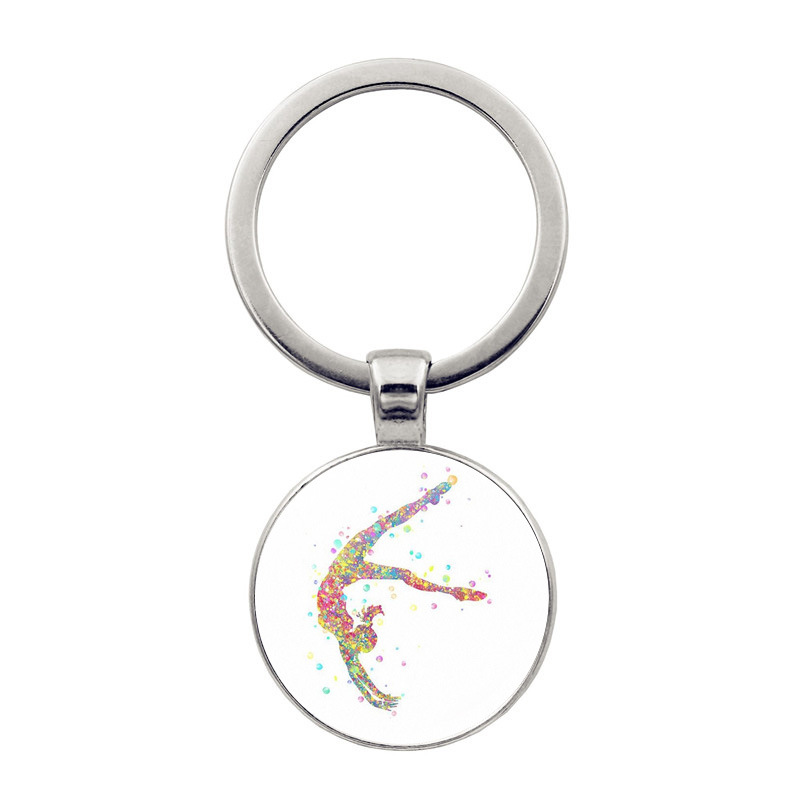 Regalo di gioielli con ciondolo portachiavi per ginnastica ritmica: Viola