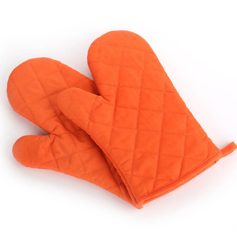 Guante aislante antideslizante resistente al calor, utensilio de cocina para horno microondas, guantes de algodón para hornear, 1 ud.: Naranja