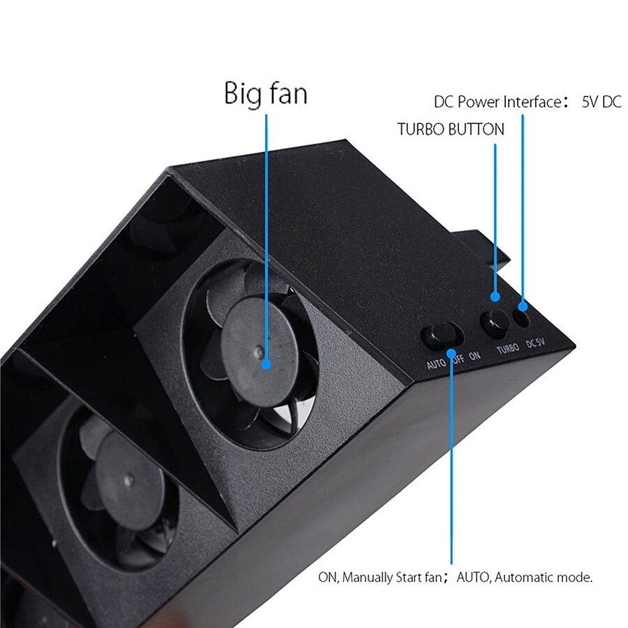 Video Game Usb Cooling Fan Base Voor PS4 Consoles Accessoires Externe Turbo Temperatuurregeling Voor Playstation 4 Normale PS4