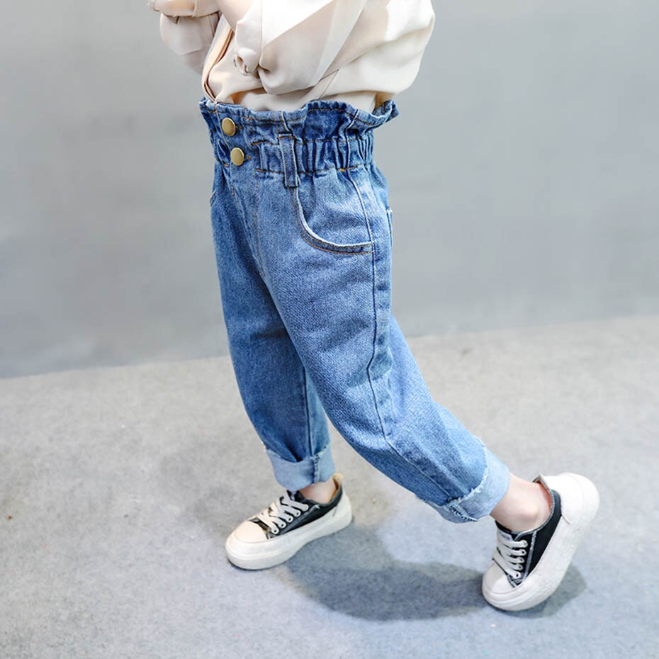 Baby Girl Jeans Autumn Kids Girl Jeans High Waist Children's Jeans Casual Style Children's Clothing