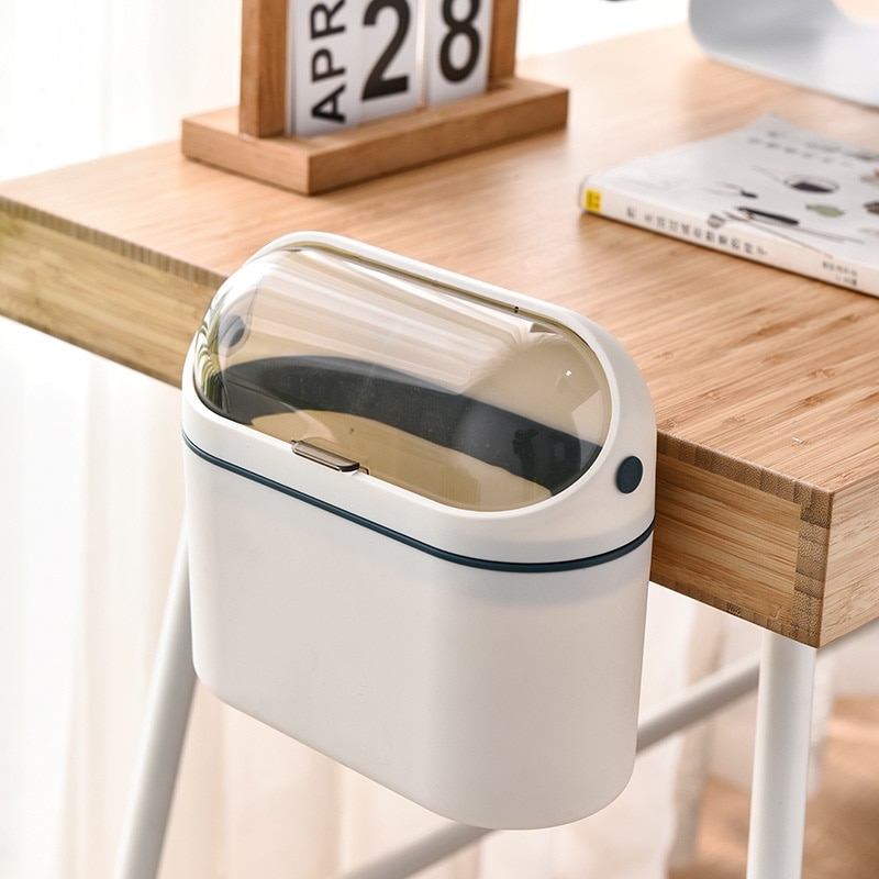Kjøkken hengende søppeldunker plassbesparende søppelbøtte med lokk søppelbøtte bordoppbevaringsbøtte bil søppel husholdningsrengjøringsverktøy