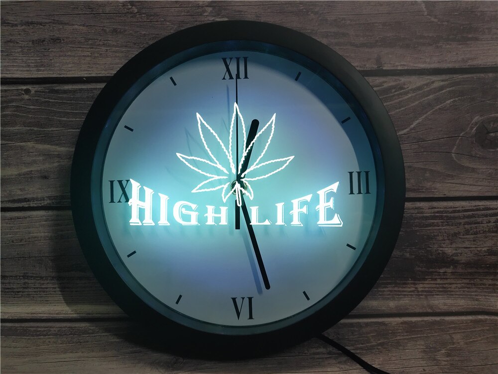 Marihuana hamp blad high life bar app rgb 5050 led neon lys skilte vægur