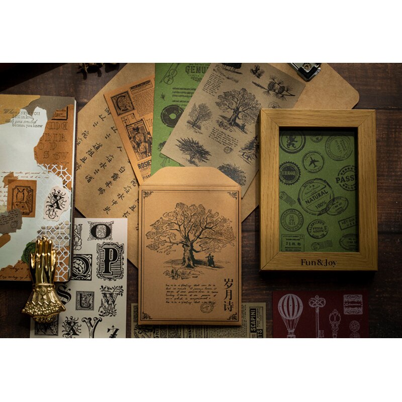 15 Pcs Vintage Stickers Oude Dagboek Deco Scrapbooking Planner Papier Stickers Kinderen Sticker