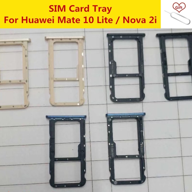 Voor Huawei Mate 10 Lite Sim-kaart Lade Houder Card Slot Adapter Voor Huawei Nova 2i Vervanging Reparatie Onderdelen
