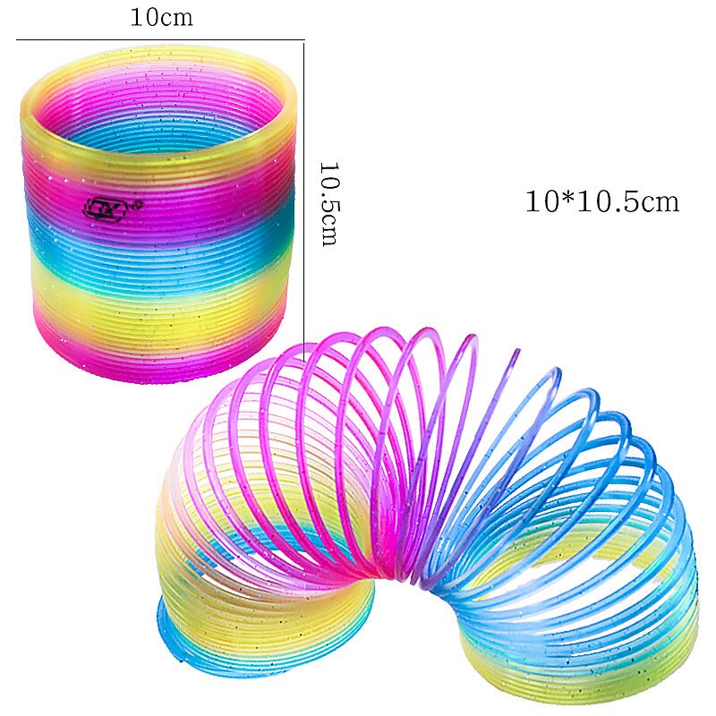 1Pcs Regenboog Cirkel Grappige Magical Speelgoed Vroege Educatief Folding Plastic Spring Coil Big Size Antistress Hand Vaardigheid: 10cm A