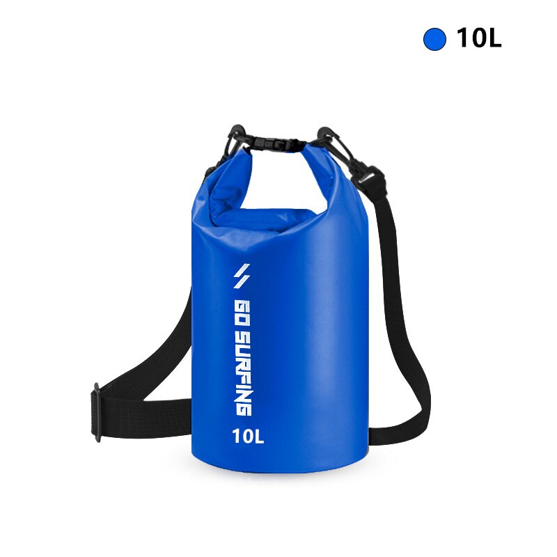 5/10L PVC Waterproof Bag River Trekking Bags Dry Pack Bag Dry Wet Separation Waterproof Drift Storage Bag: Blue 10L