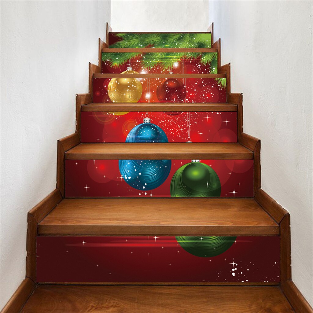 TOPINCN Autocollant D'escalier, Décalcomanies D'étape D'escalier 3D Décalcomanie Décorative D'escalier De Noël Autocollants D'escalier Imperméables Pour La Décoration