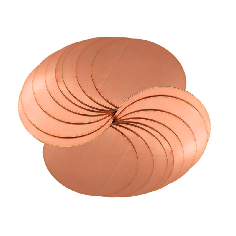 Plaque ronde en cuivre pur T2 Universal Parts, plaque ronde en cuivre pur, épaisseur 0.5-3mm, diamètre 30mm, 50mm, 60mm, 80mm