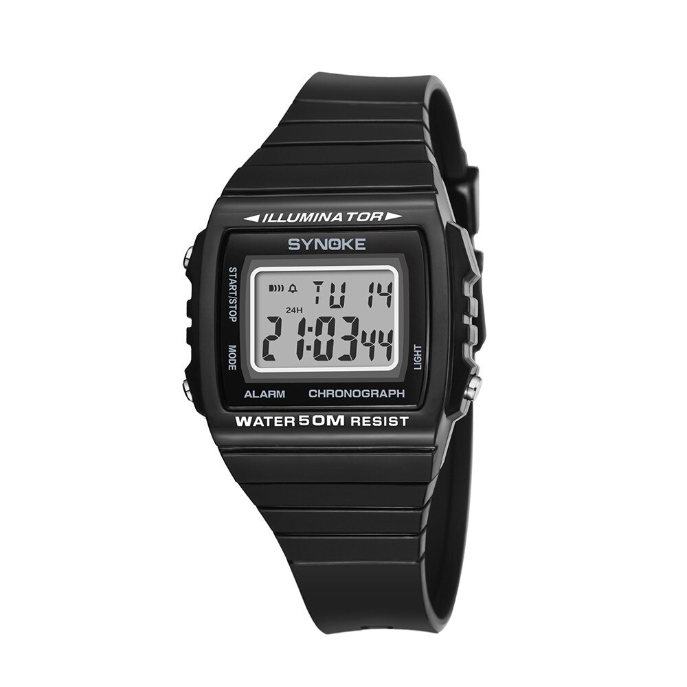 Mode Mannen Sport Horloges Count Down Waterdicht Horloge Digital Horloges Mannelijke Klok Masculino: Black