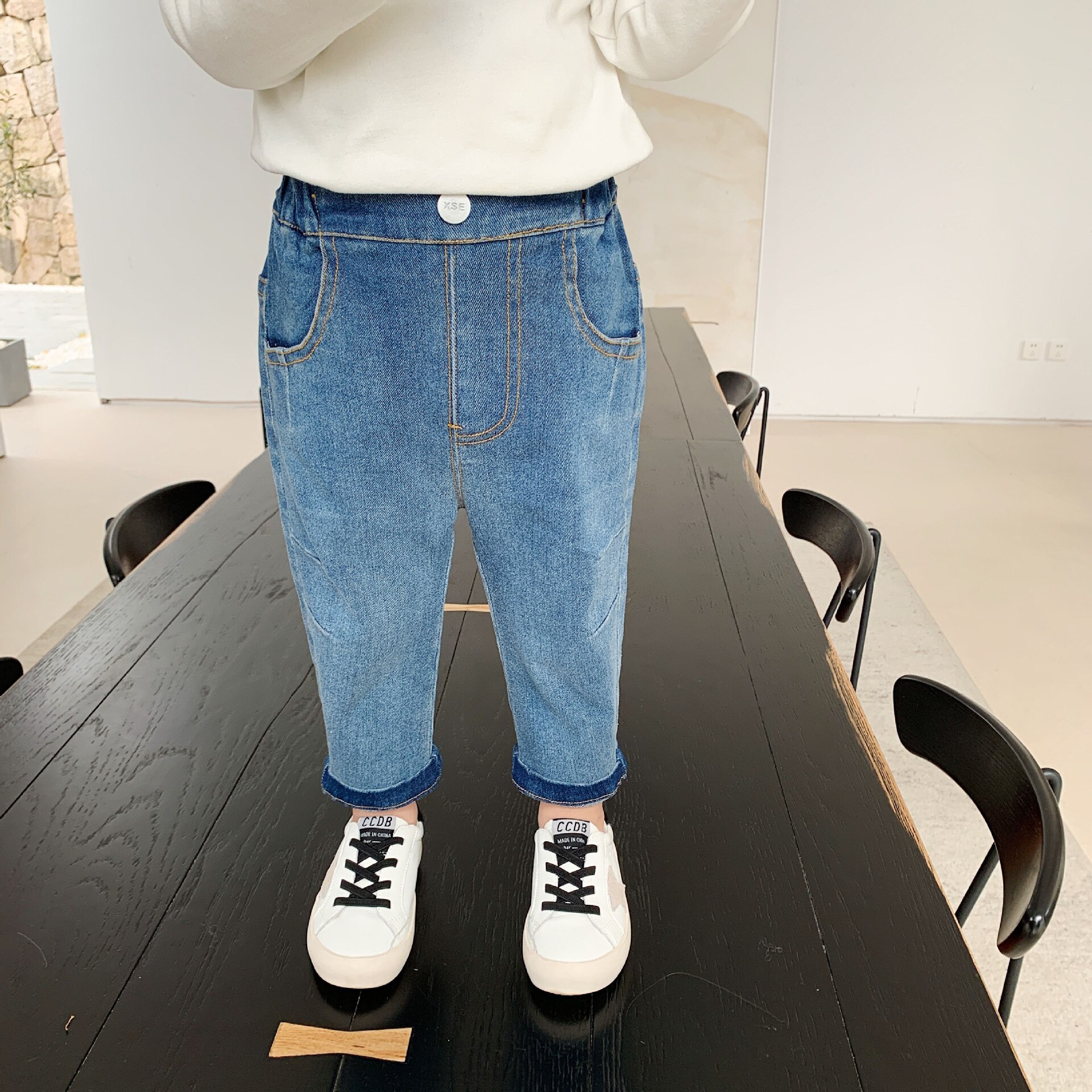 Pantalones vaqueros ajustados para niños y adolescentes, ropa de , primavera y otoño,