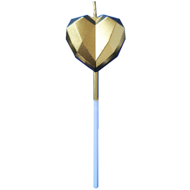 Verjaardagstaart Kaars Diamant Hart Stervorm Creatieve 3D Mooie Cupcake Kaars Kinderen Party Decoratie