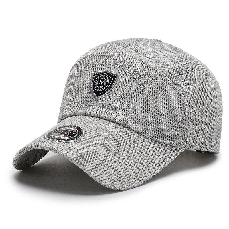 Printemps Et Été Casquettes De Baseball Pour Homme Décontracté Style Polyester Maille Broderie Extérieure Sport Hommes Chapeaux: GRIS