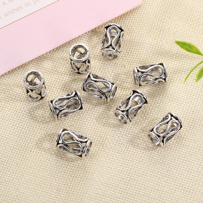 5Pcs Metal Hair Braider Rings Beads Cuffs Tubes Charms Hair Styling Tool Dreadlock Dread Hair Braids Decoration Accessories