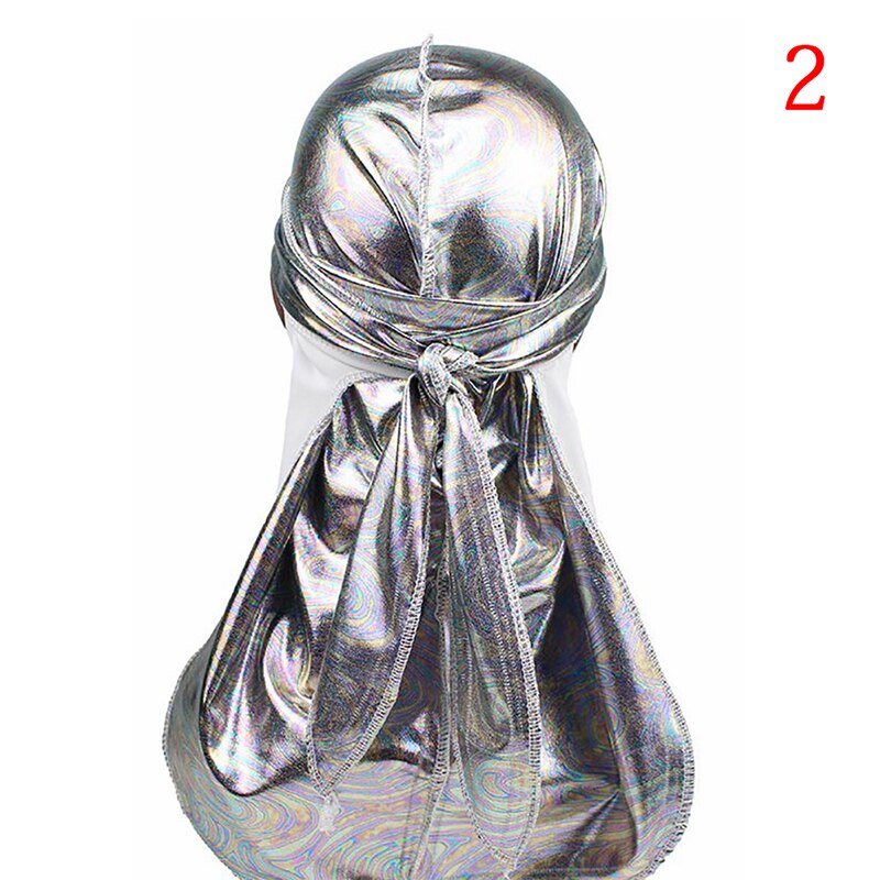 Seda Durag satén Durags para hombre peluca Bandanna pirata sombrero Bandeau Hip Hop cabeza envolver banda elástica