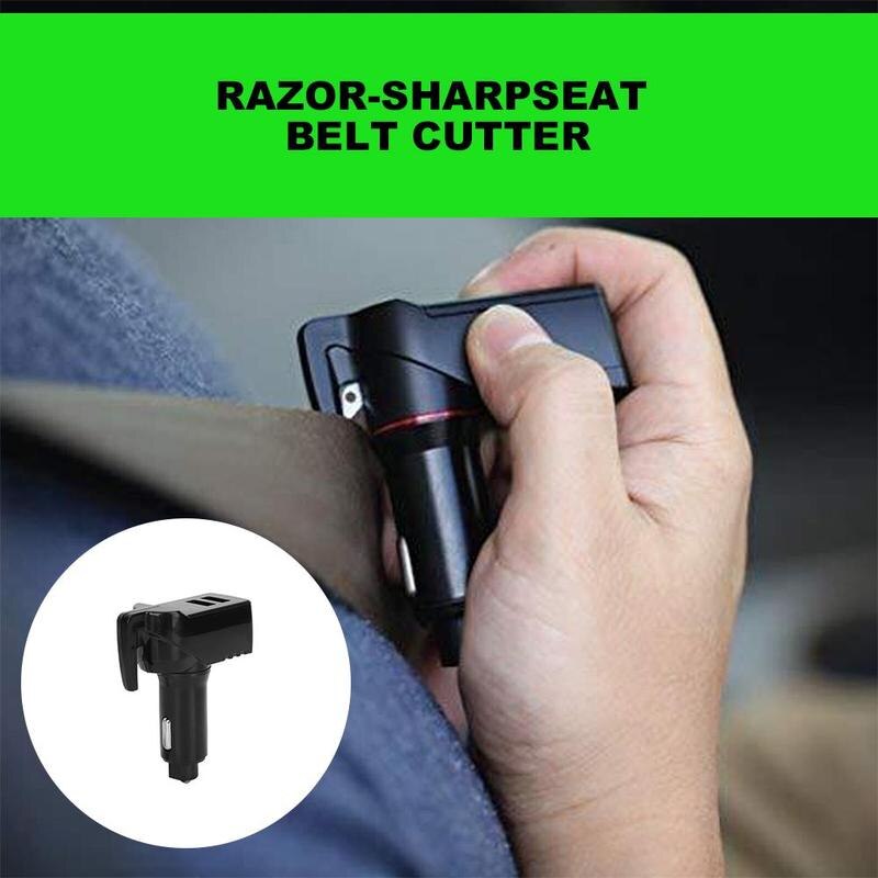 USB dual port 3 in 1 car emergency escape tool