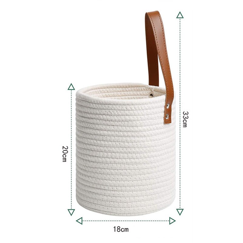 Woven Hanging Basket For Planters Rattan Wicker Baskets Garden Wall Decoration Wall-mounted Basket Storage Rack: White18cm