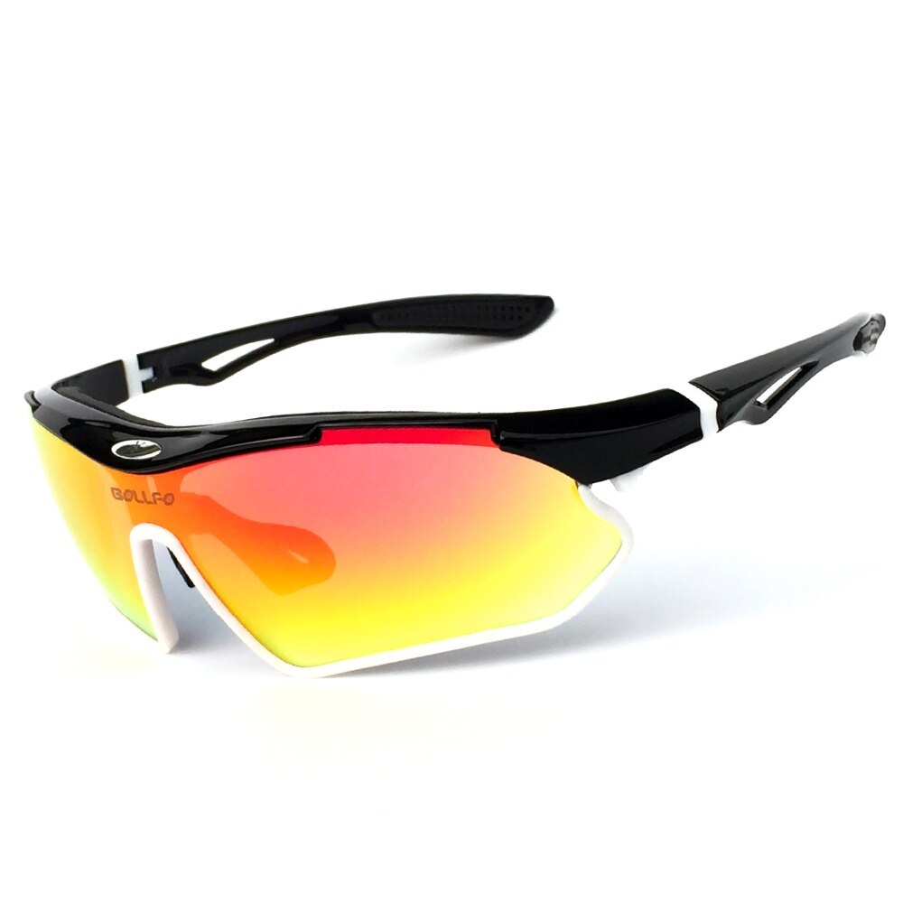 Gafas de ciclismo polarizadas para hombre UV400 MTB, gafas deportivas, gafas de sol para ciclismo, gafas de sol para ciclismo, gafas de pesca: black-white-red