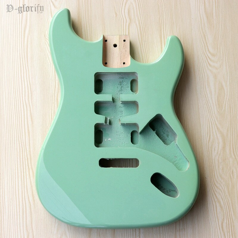 red, light green, sunburst color ST guitar body poplar wood ST guitar barrel: light green