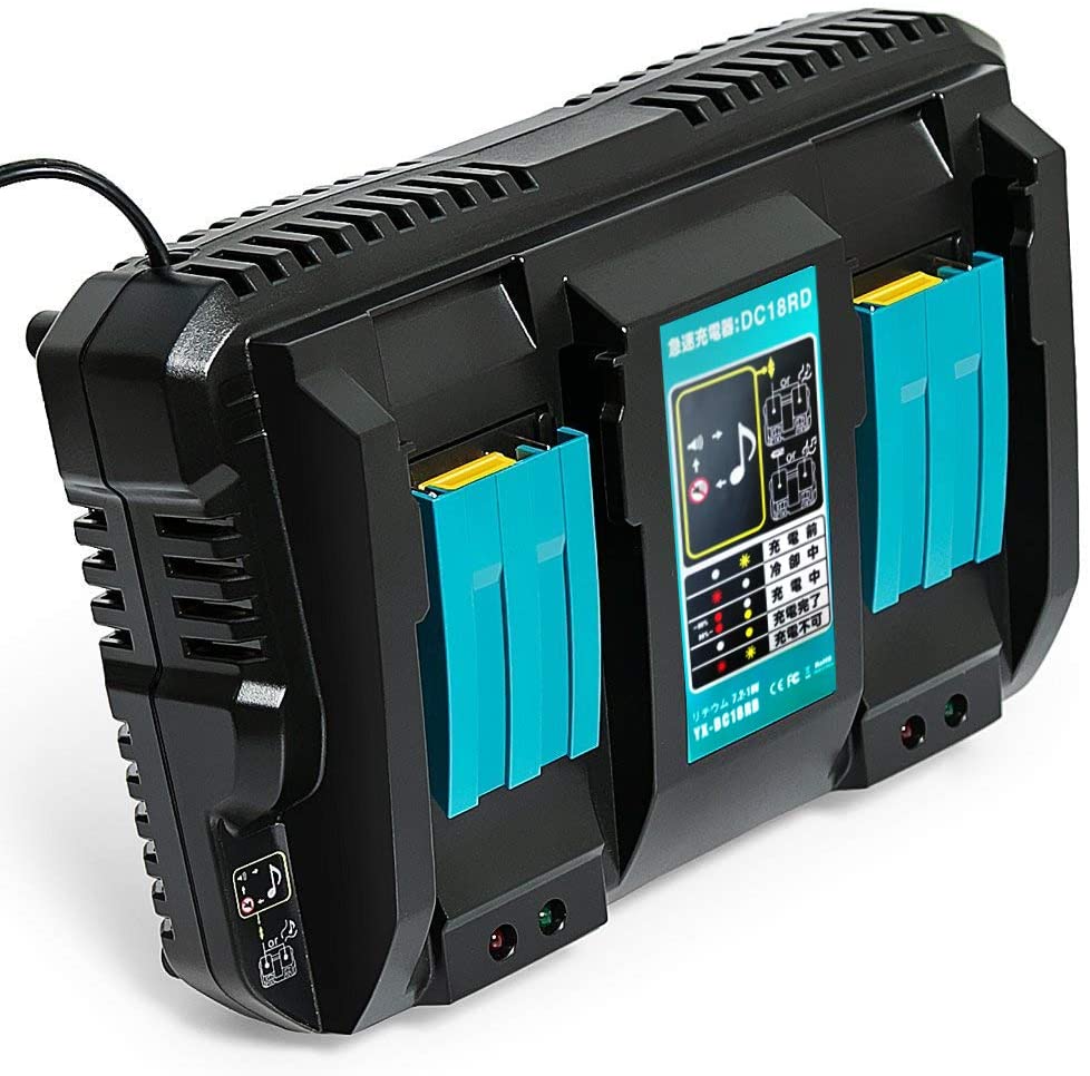 Makita 2 Port quick charger DC18RD 18v battery charger compatible compatible bl1430 bl1440 bl1450 bl1460 bl1830 bl1840 bl1850