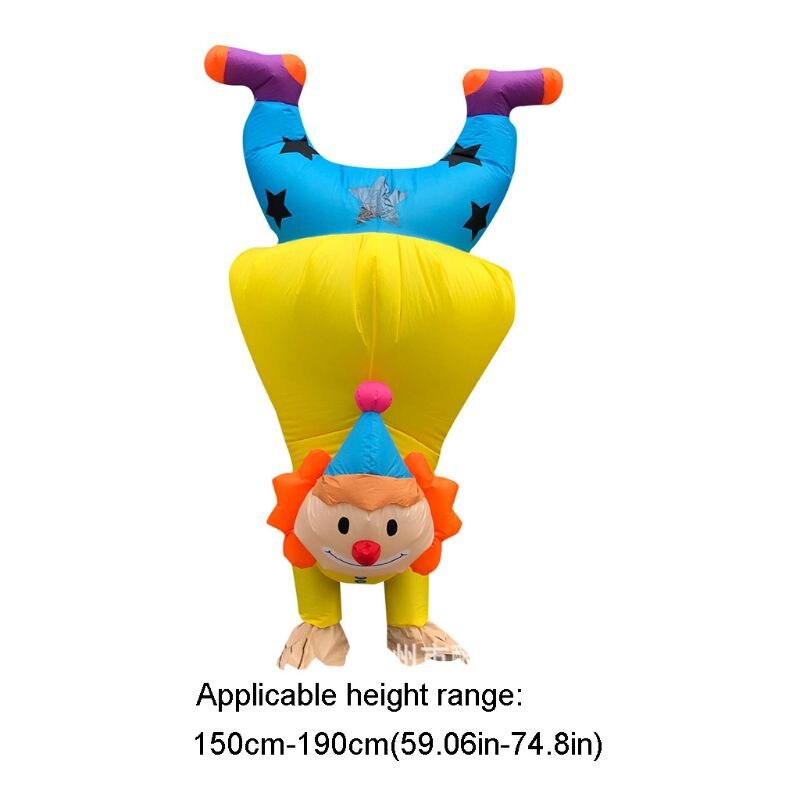 Handstand Clown Opblaasbare Kostuum Volwassen Grappige Blowup Outfit Cosplay Party Jurk B36E