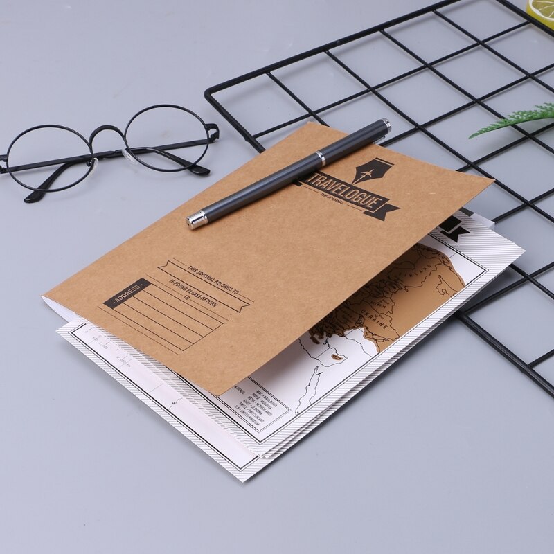 Journal Diary Notebooks Scratch Map Popular Travel City 8 World Maps Travelogue