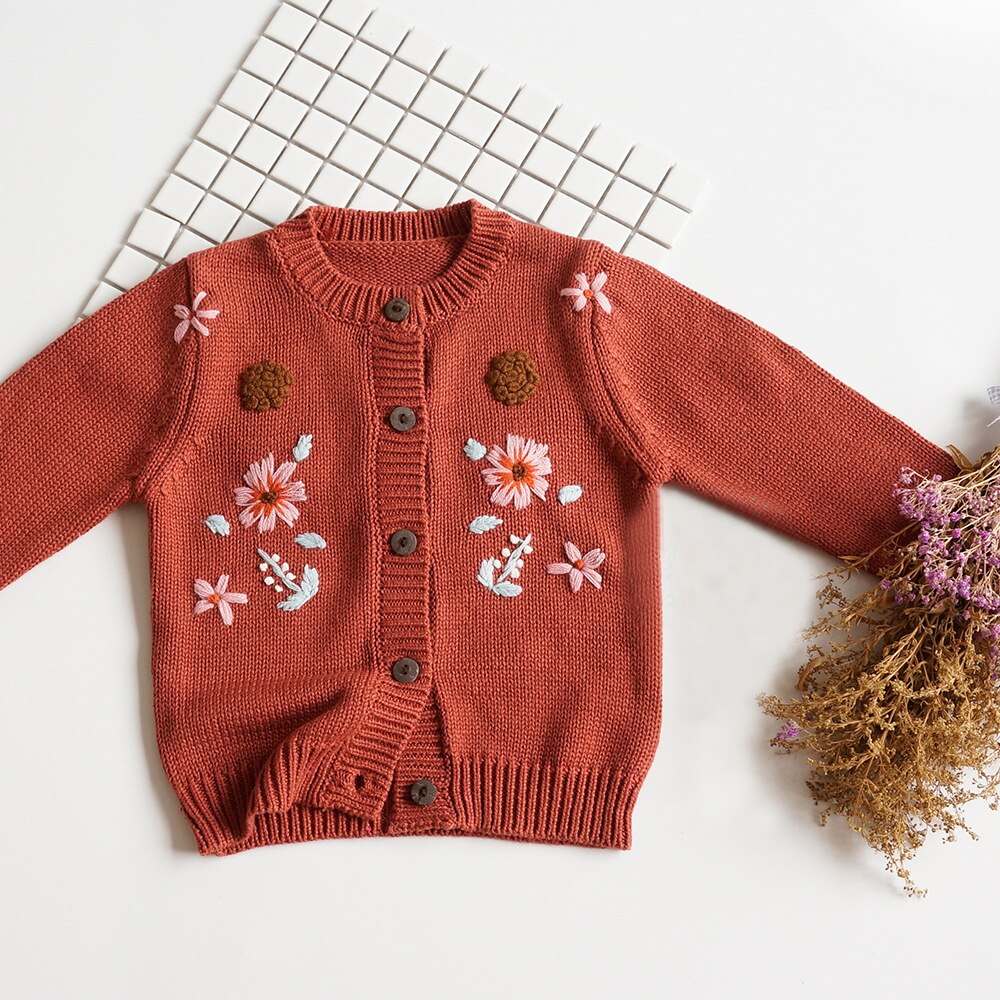 baby jenter genser cardigan høst vinter bomullstopp baby barneklær jenter strikket cardigan baby jente vinterklær: Babygenser 2 / 9m