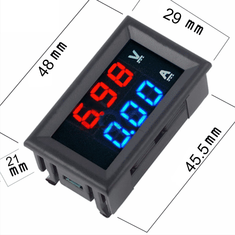 LED display Digital Voltmeter Ammeter DC 100V 10A Blue Red Amp Dual Digital Volt Meter Current Gauge Car Current Monitor Tester