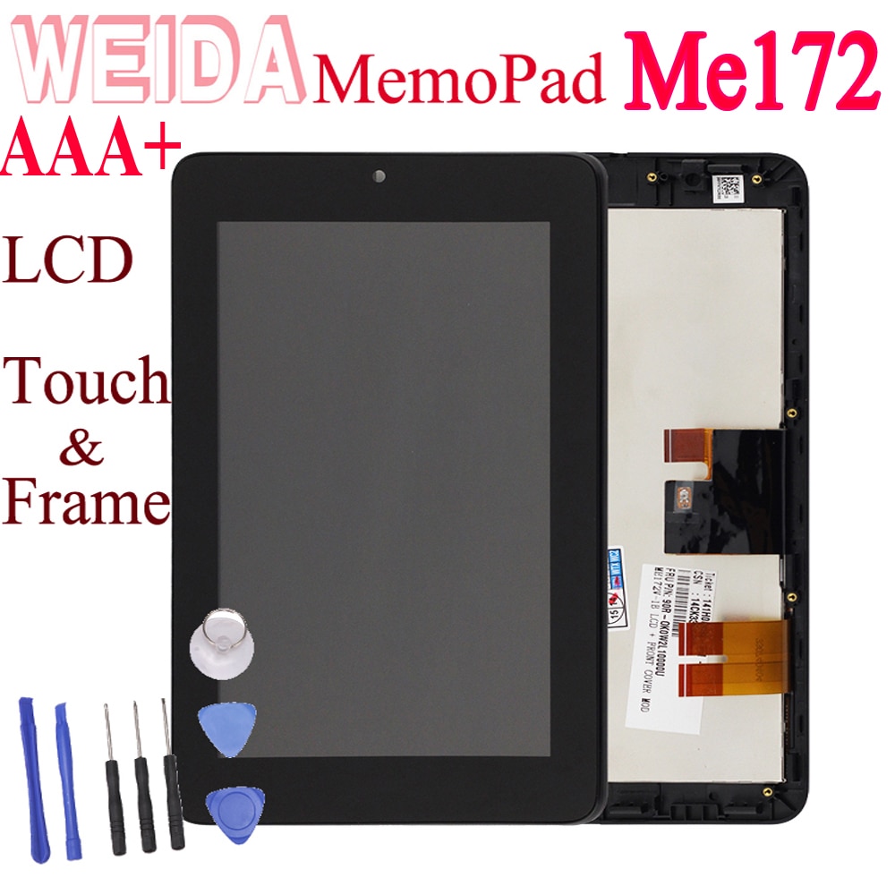 Weida Lcd Display Voor Asus Memopad ME172 Touch Screen Lcd Panel Vergadering Vervanging Met Frame ME172V K0W