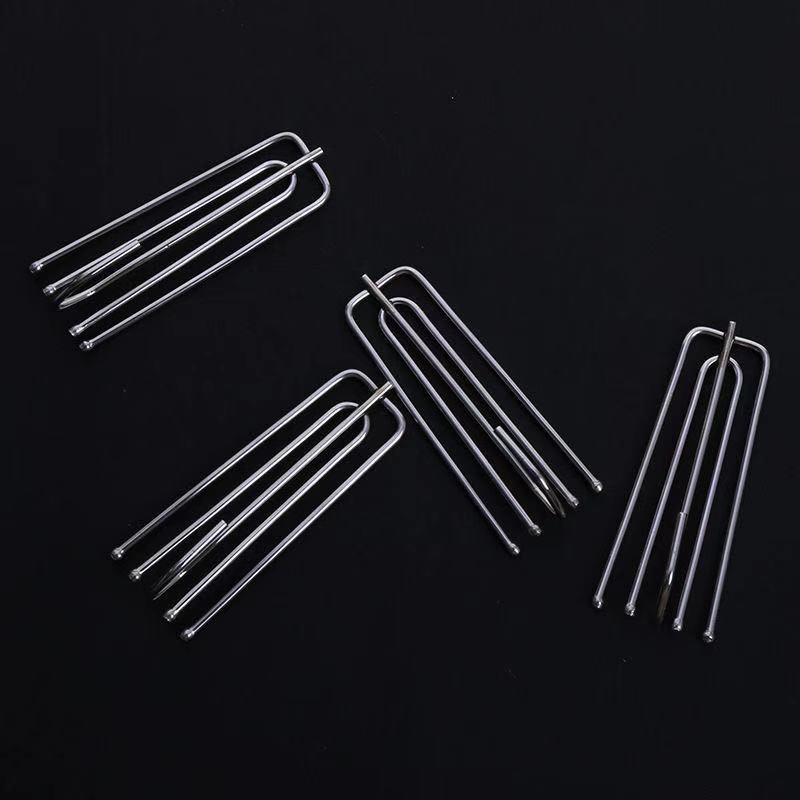 Gancho de cinta de cortina de Metal, ganchos de anillo de tela de cortina de cuatro tenedores, accesorios de bricolaje para el hogar, 15 Uds.