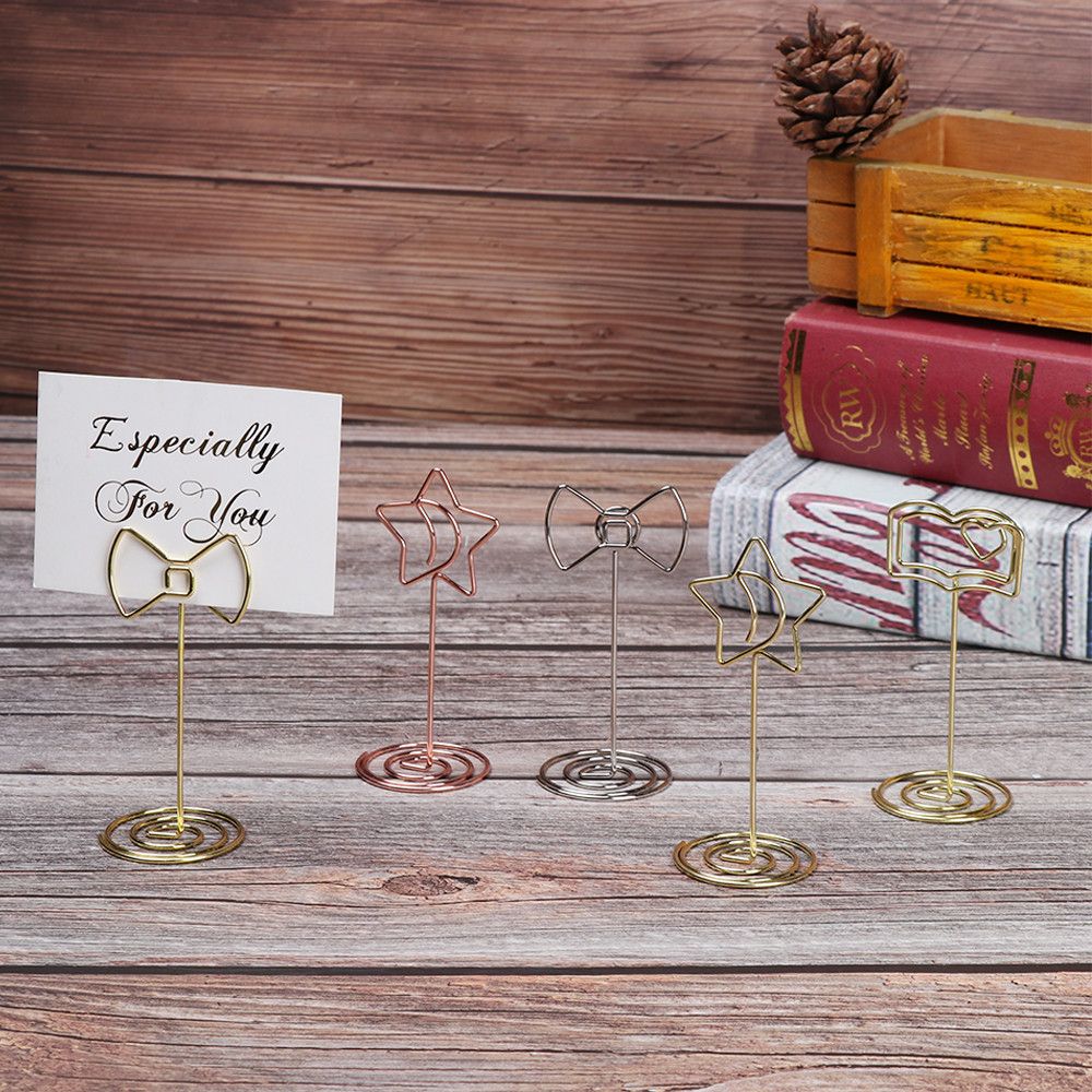 Note Holder Photo Holder Stands Table Number Holders Paper Menu Clips Place Card Moon Stars Shape Message Clip