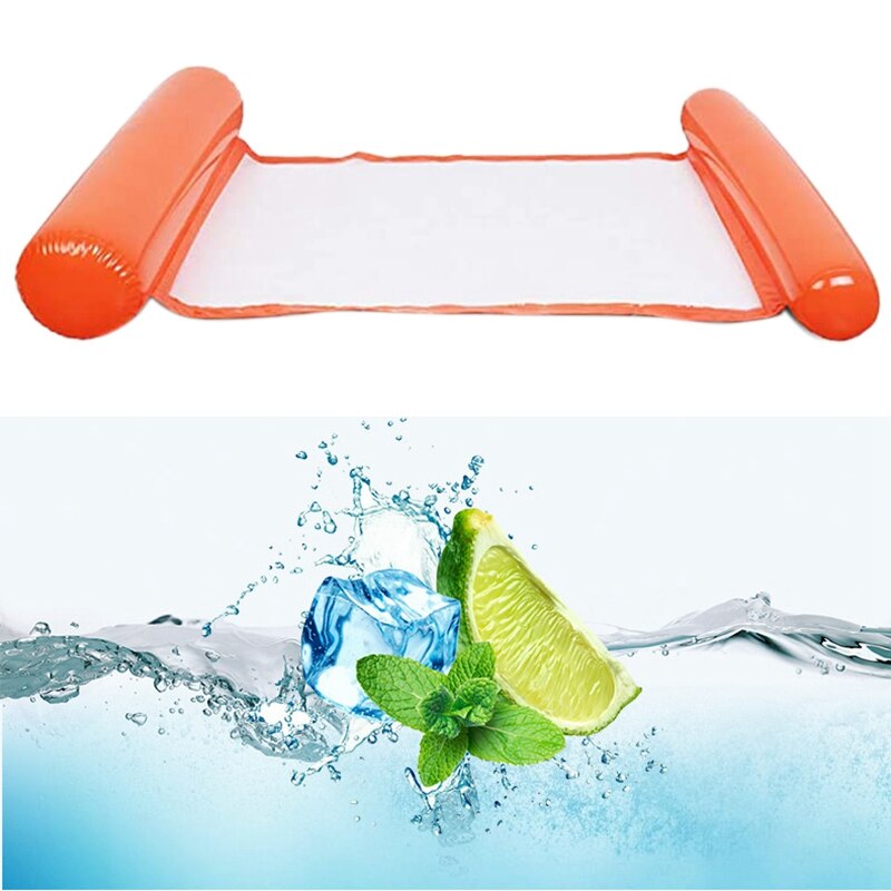 Hamaca inflable plegable de doble uso con respaldo de drenaje de hilera flotante para cama flotante