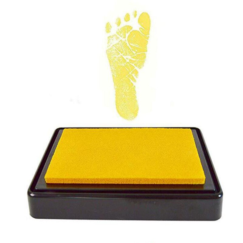 Xcqgh baby hånd og fod print olie håndtryk bord souvenir børn nyfødte hundrede dage sikkerhed blæk sikker ikke-giftig: Gul